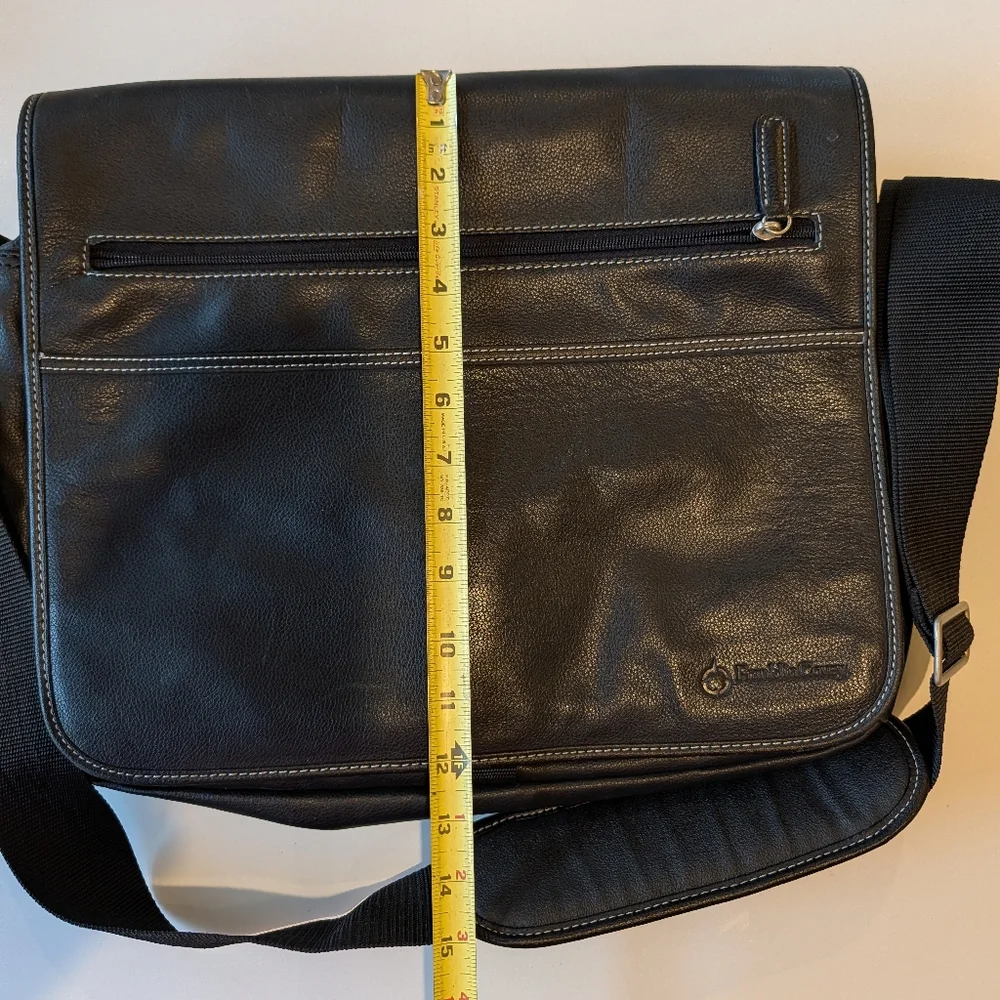 Franklin Covey Leather Satchel Briefcase Cross Body Laptop Bag Black
